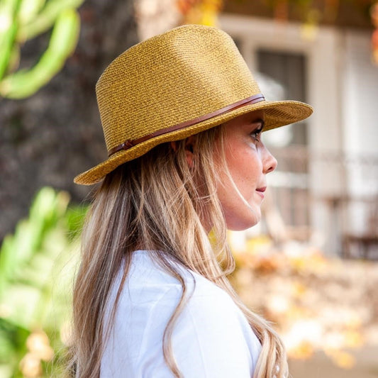 TRAVAUX EN COURS - Borsalino hat leather strap Saffran - BODHII