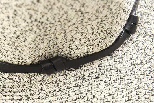 TRAVAUX EN COURS- Borsalino hat leather strap B&W - BODHII