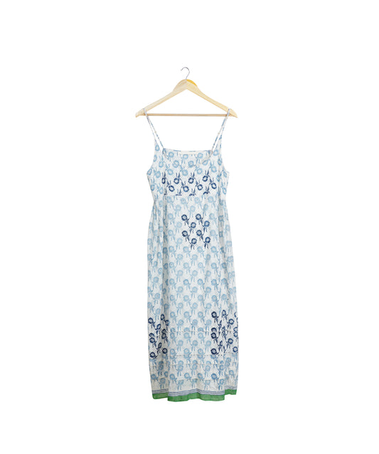 INJIRI Amber Ladies Blockprint Floral Cotton Slip - BODHII