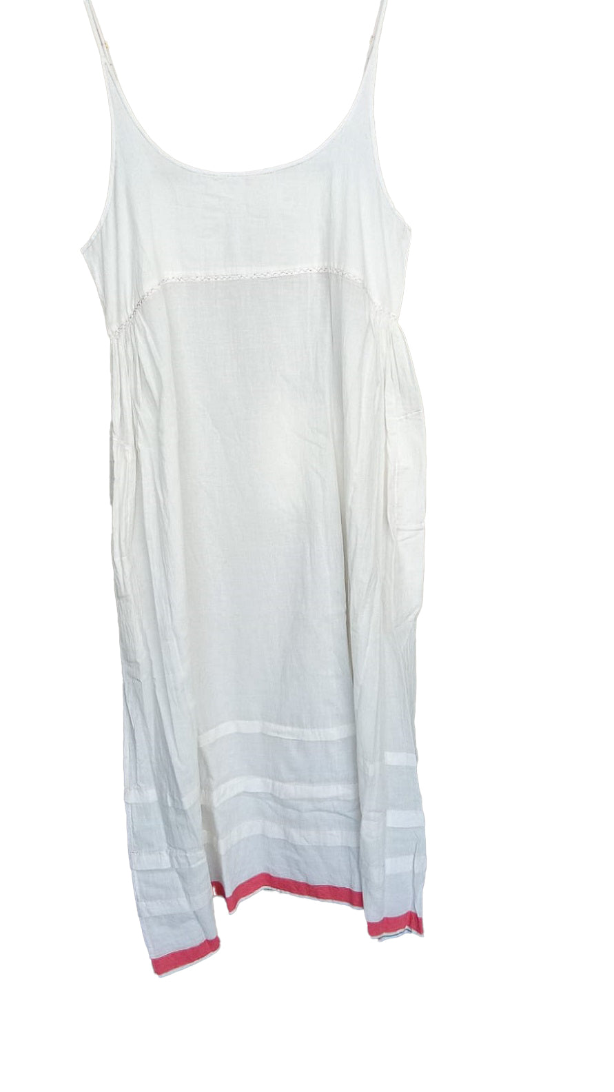 INJIRI Ladies Woven Cotton Slip with Tangerine stripe - BODHII