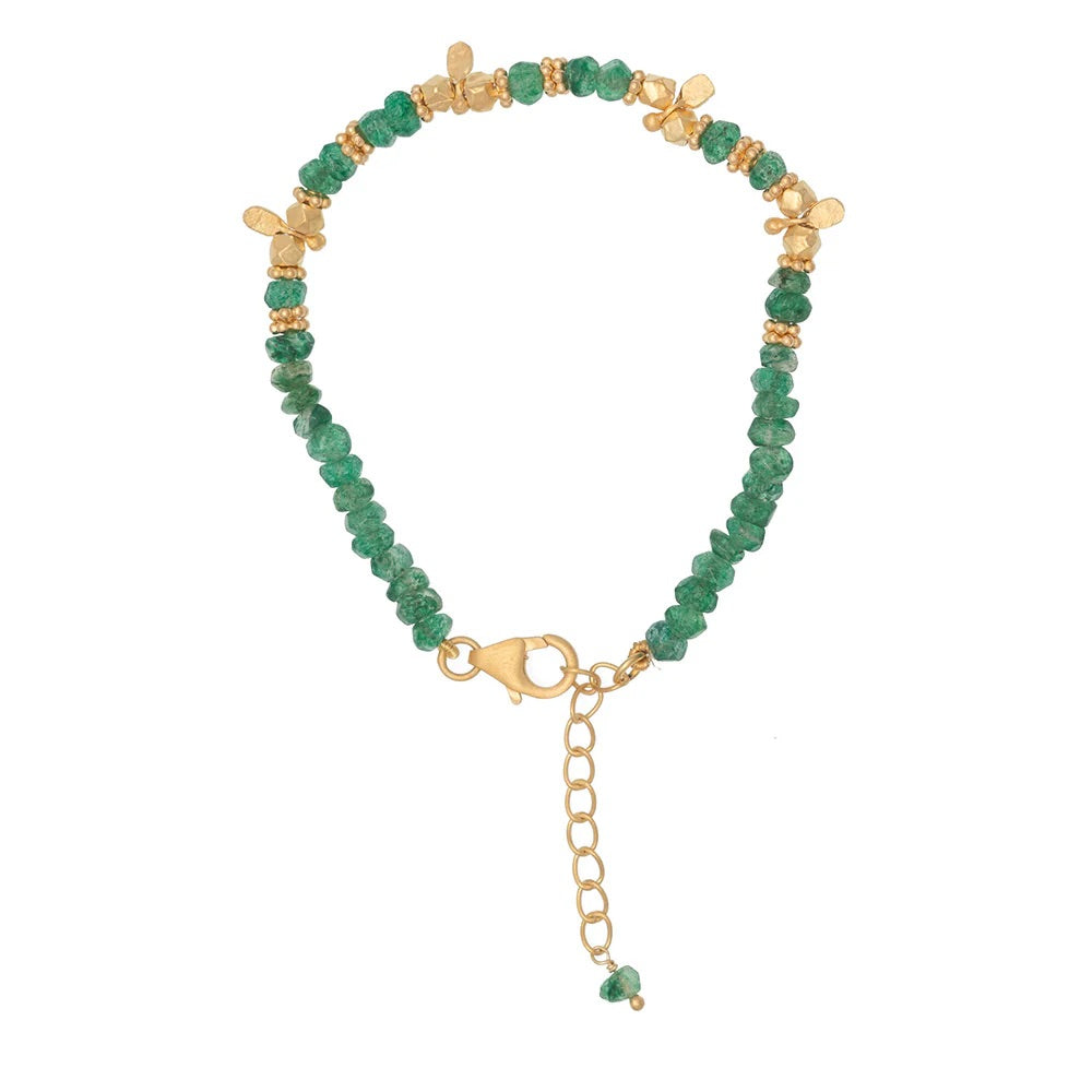 Green Aventurine Saffron bracelet By Rubyteva Design