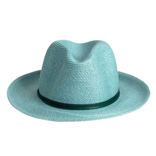 TRAVAUX EN COURS- Borsalino hat leather strap Celeste - BODHII