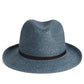 TRAVAUX EN COURS - Borsalino hat with leather strap in Denim - BODHII