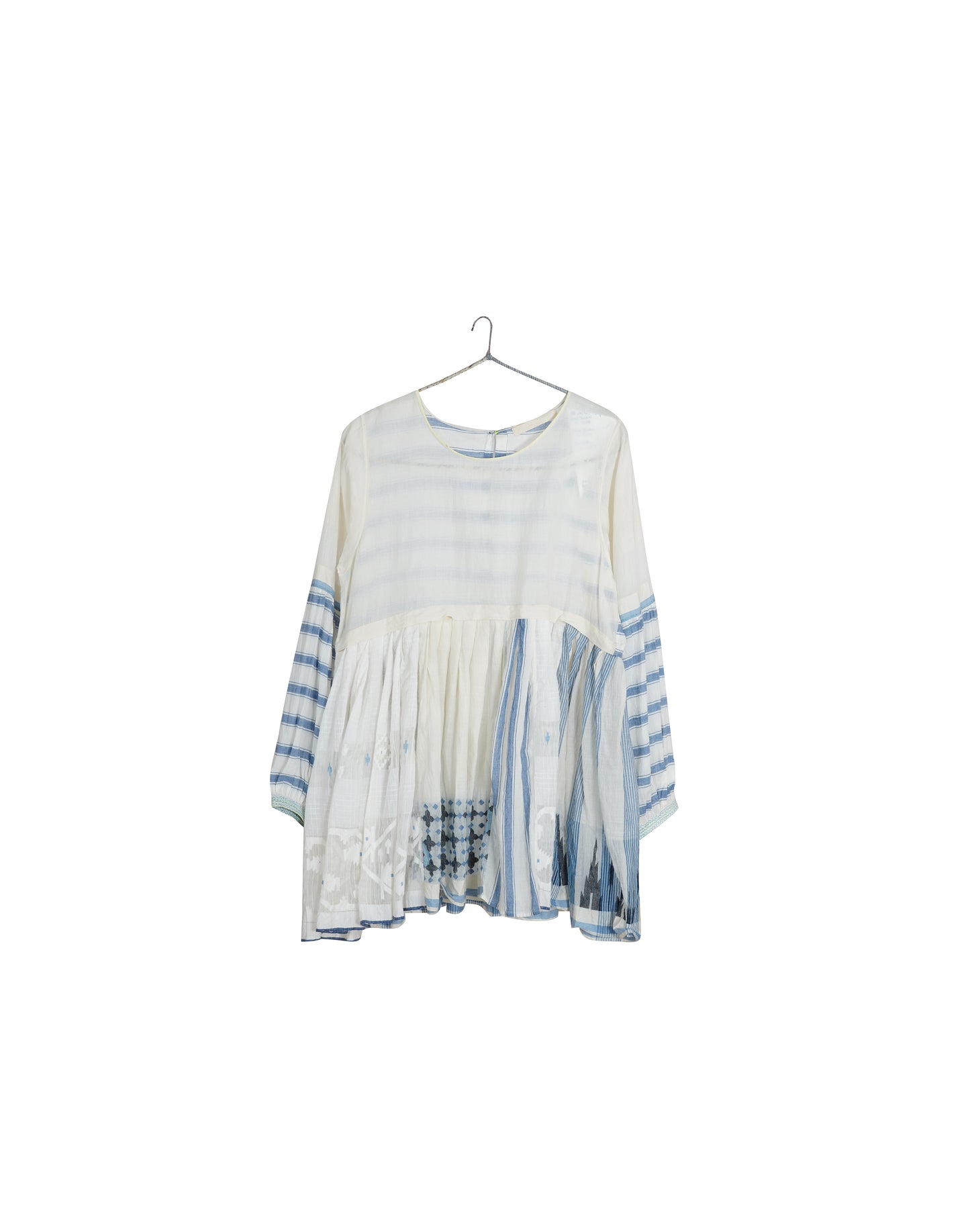 INJIRI Joeline Ladies Jamdani Handwoven Cotton Top - BODHII