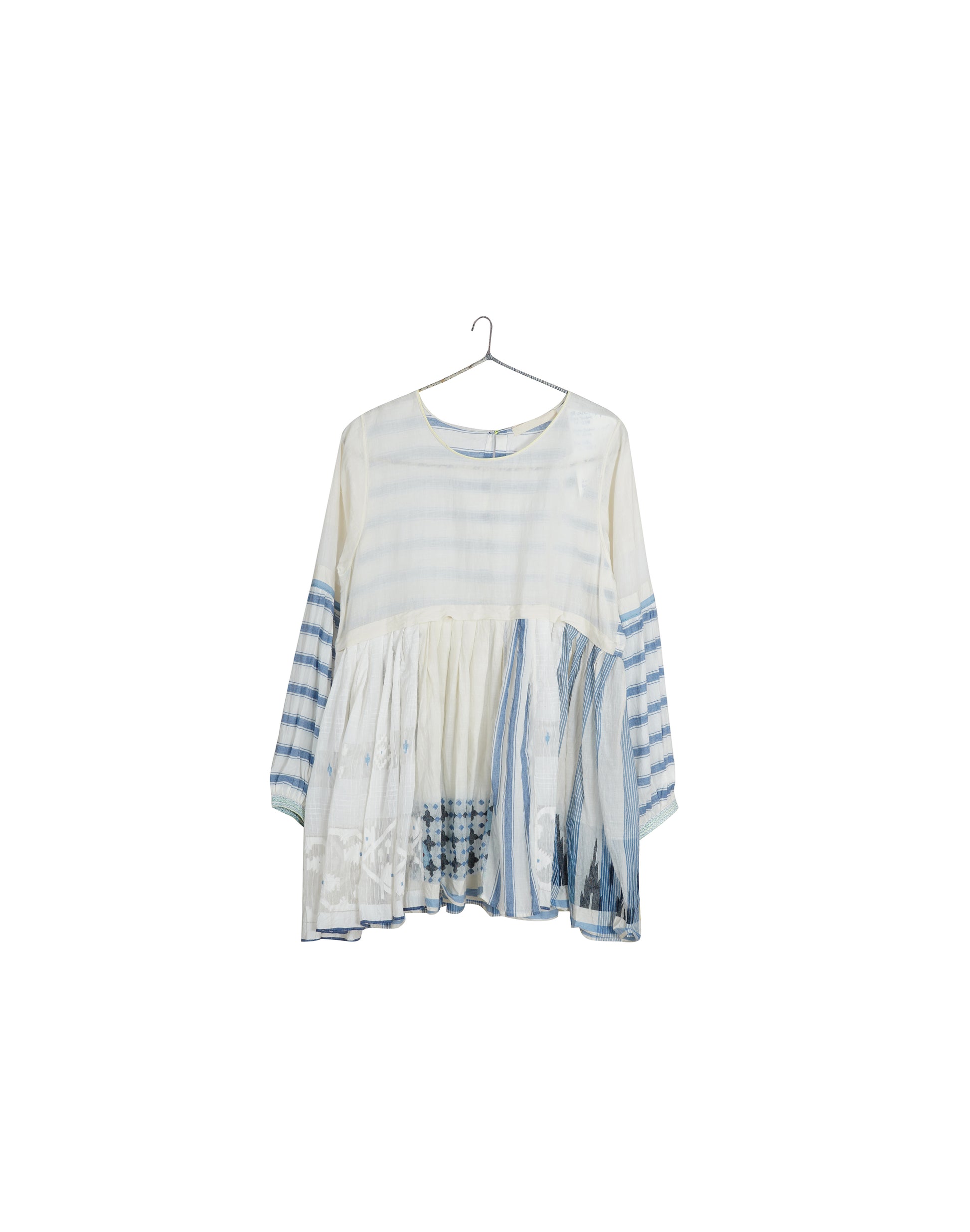 INJIRI Joeline Ladies Jamdani Handwoven Cotton Top - BODHII