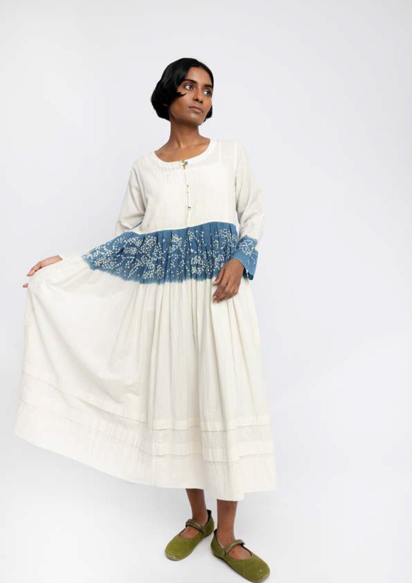 INJIRI Juliette Ladies Bandhani Cotton Dress - BODHII