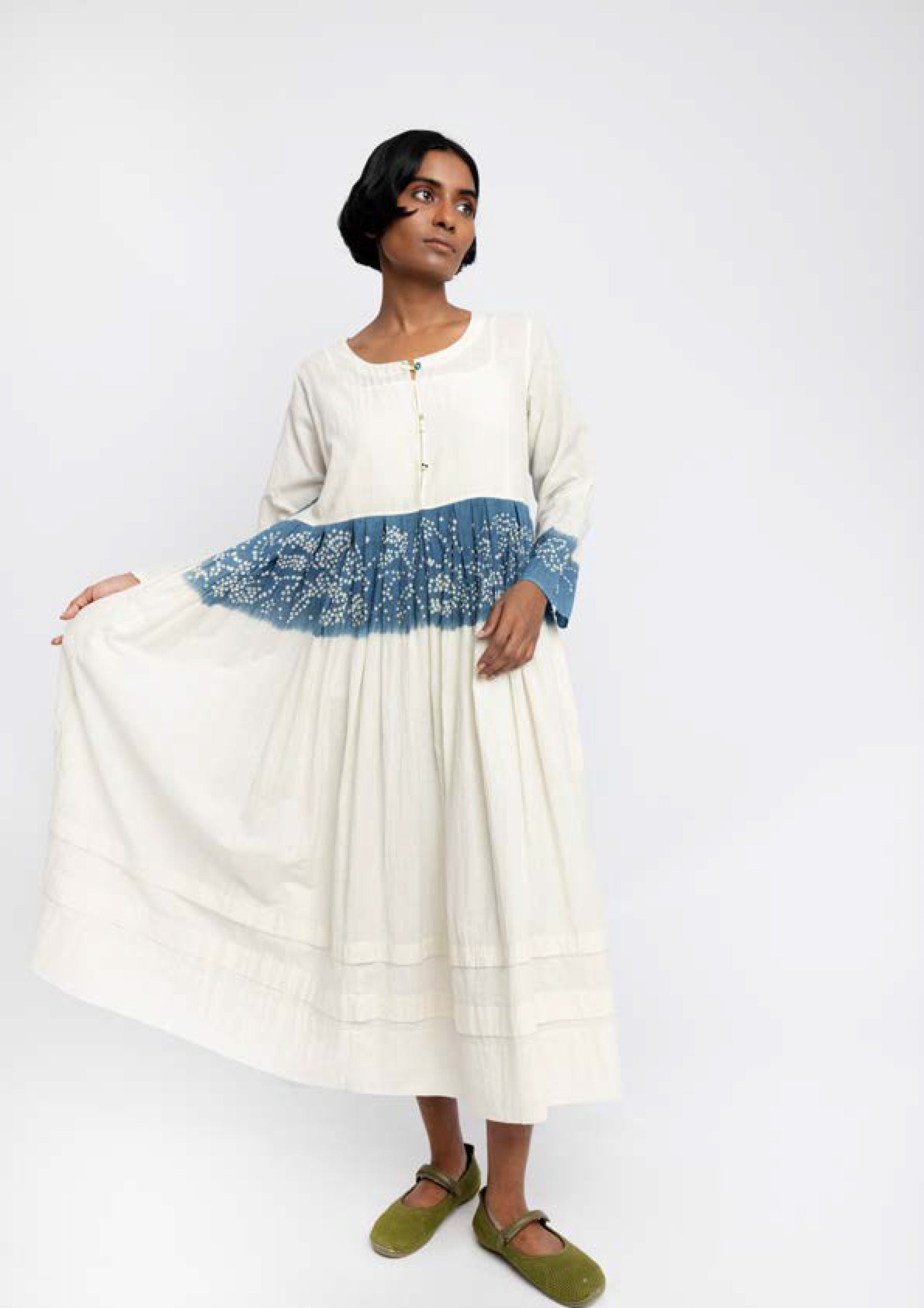 INJIRI Juliette Ladies Bandhani Cotton Dress - BODHII