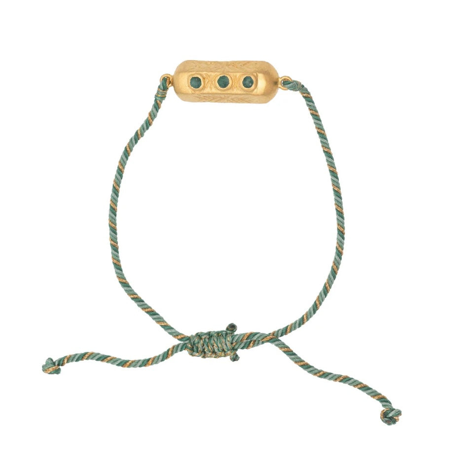 Brahma Green Cord Avent Talisman Bracelet By Rubyteva Design
