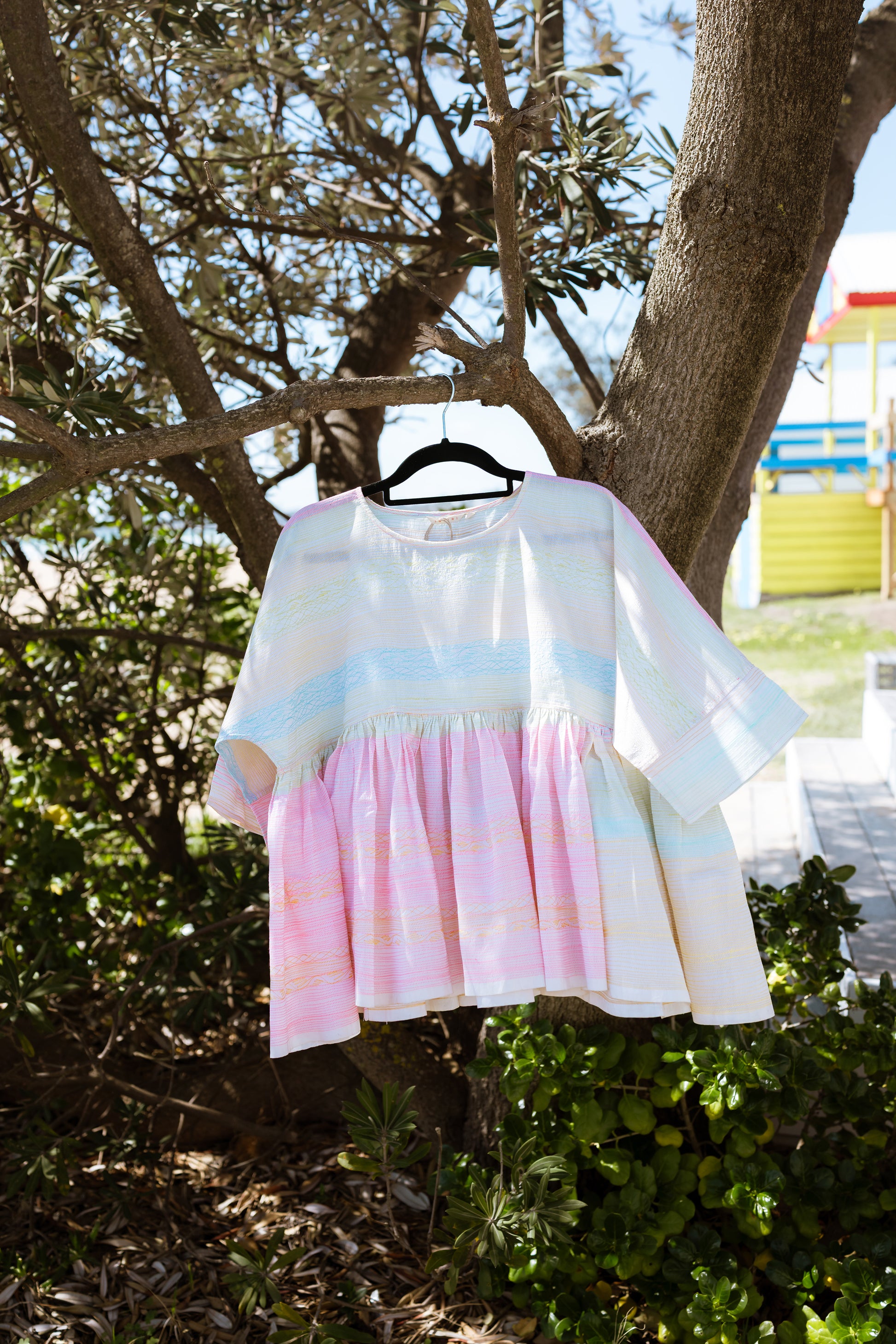 INJIRI Ladies Neon Embroidered Chanderi Top - BODHII