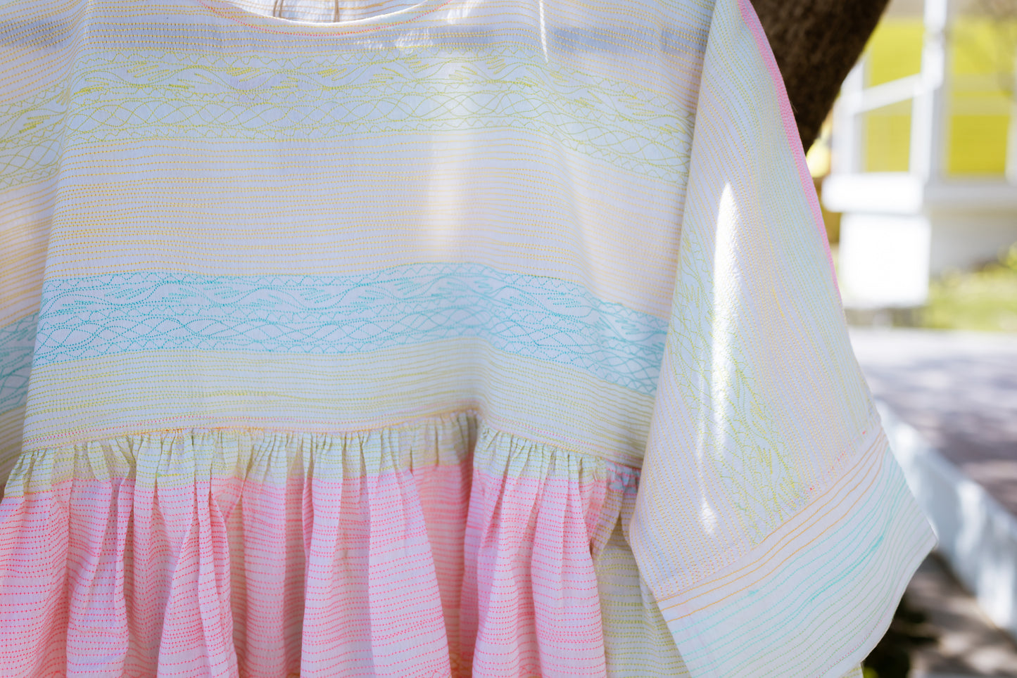 INJIRI Ladies Neon Embroidered Chanderi Top - BODHII