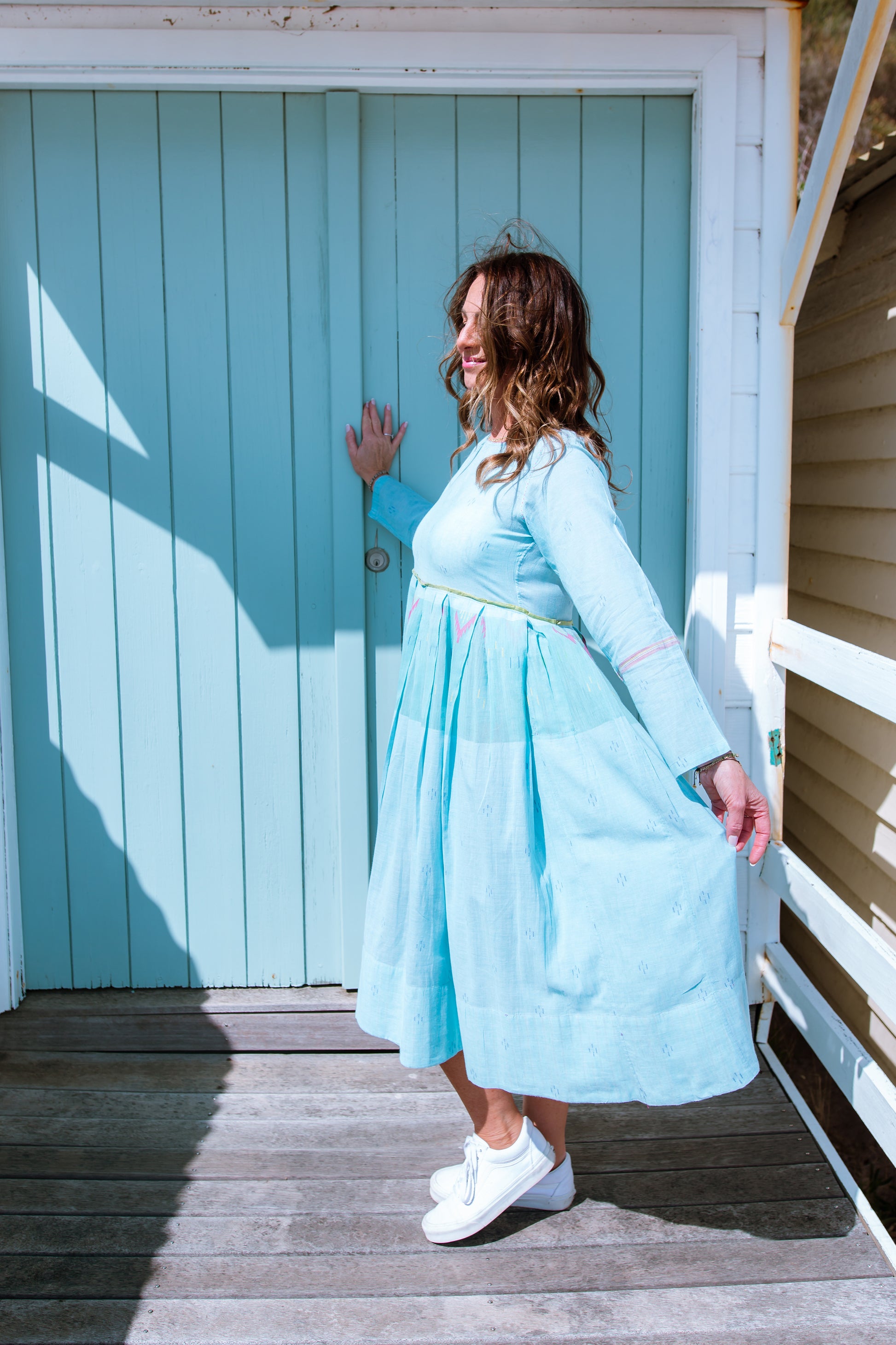INJIRI Stella Ladies Jamdani Cotton Dress BODHII INJIRI Stella Ladies Jamdani Cotton Dress BODHII