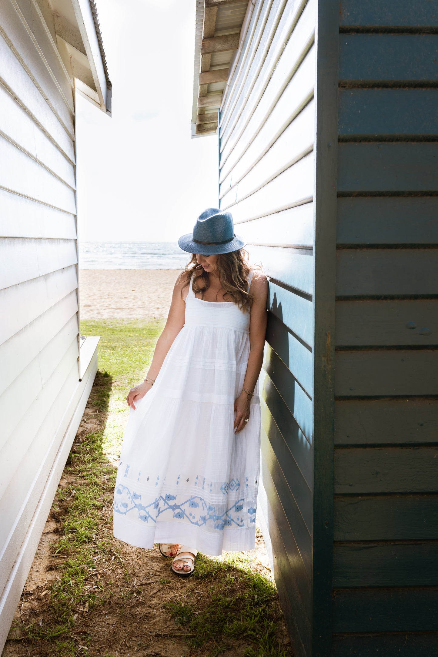 INJIRI Adeleine Ladies Cotton Jamdani slip - BODHII