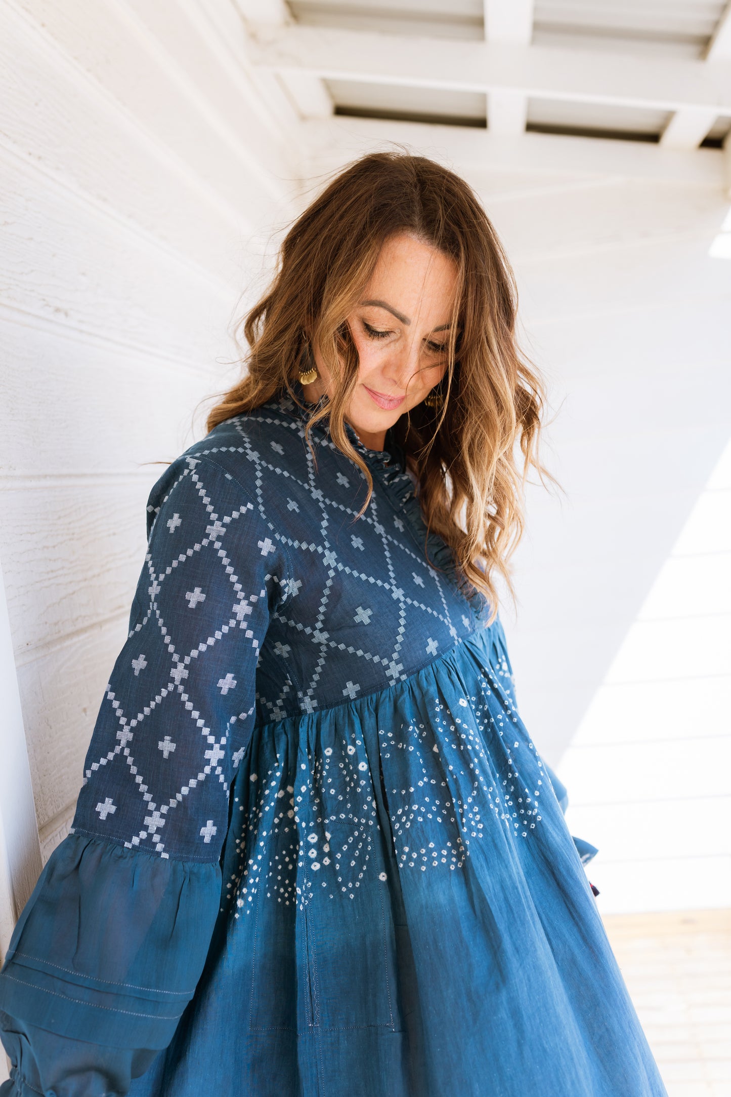 INJIRI Gabrielle Indigo Bandhani Ladies Dress - BODHII