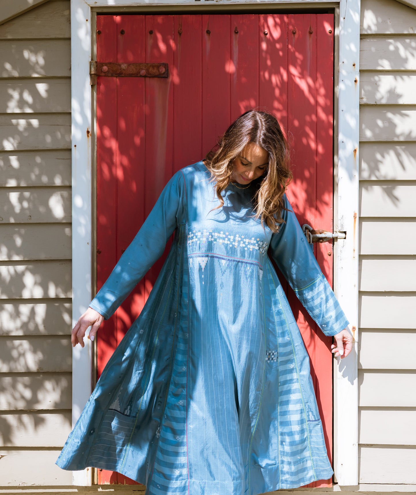 INJIRI Manon Ladies Jamdani Silk Dress - BODHII