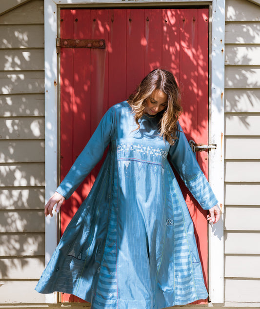 INJIRI Manon Ladies Jamdani Silk Dress - BODHII