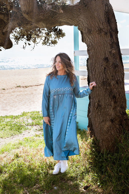 INJIRI Manon Ladies Jamdani Silk Dress - BODHII