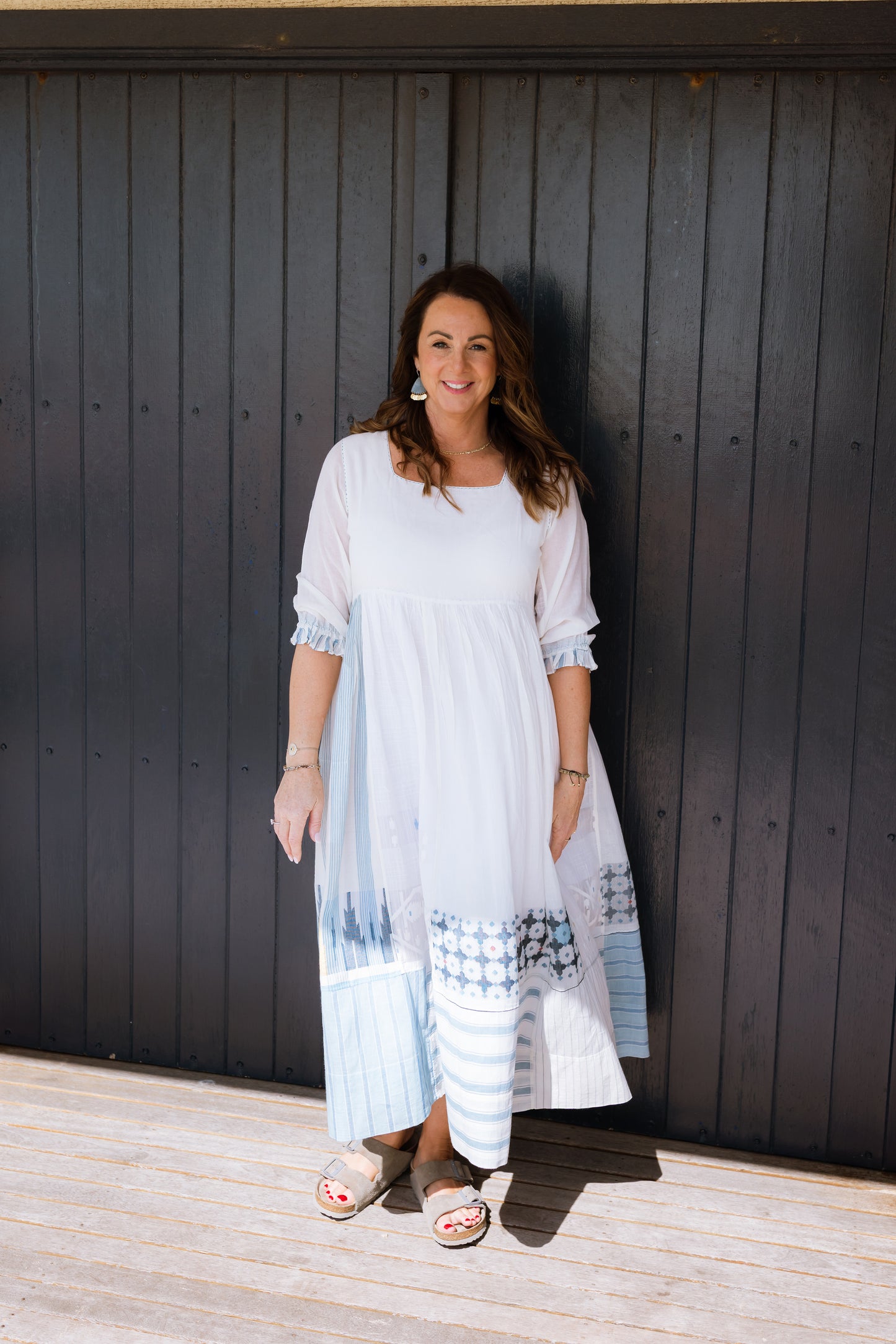 INJIRI Celine Ladies Bandhani & Jamdani Cotton Dress - BODHII