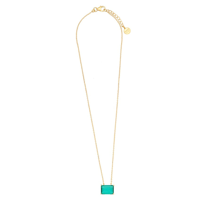 Apatite Glass Pendant Chain Necklace By Rubyteva Design