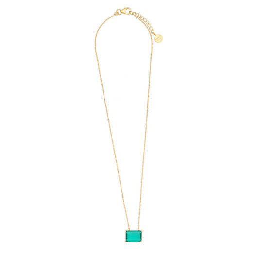 Apatite Glass Pendant Chain Necklace By Rubyteva Design