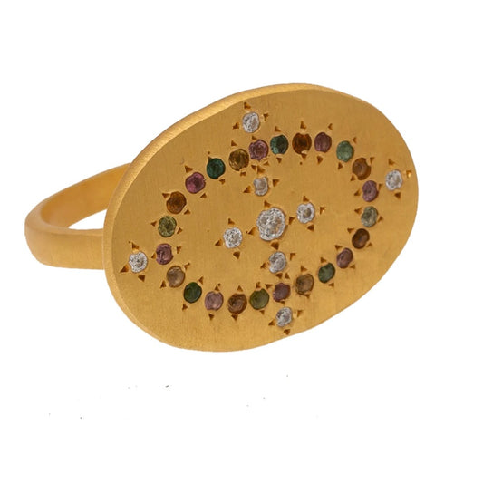 Multi Tourmaline Cleopatra Ring By Rubyteva Design