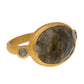 Banjara Gold Plate Ring with Labradorite By Rubyteva Design