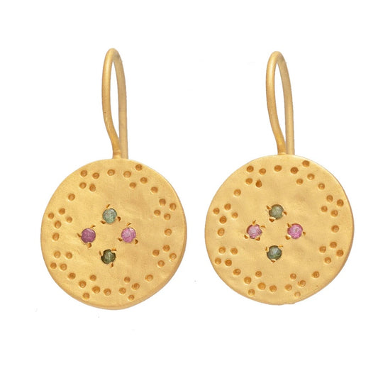 Multi Tourmaline Amber Earrings By Rubyteva Design