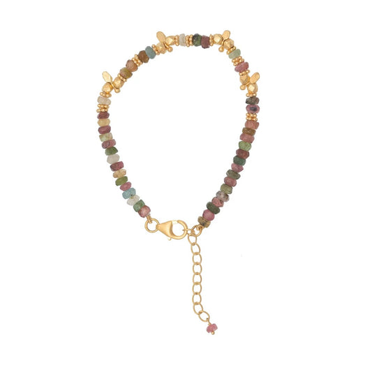 Multi Tourmaline Saffron Bracelet By Rubyteva Design