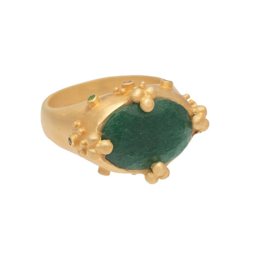 Rubyteva Design Green Aventurine Atlas ring