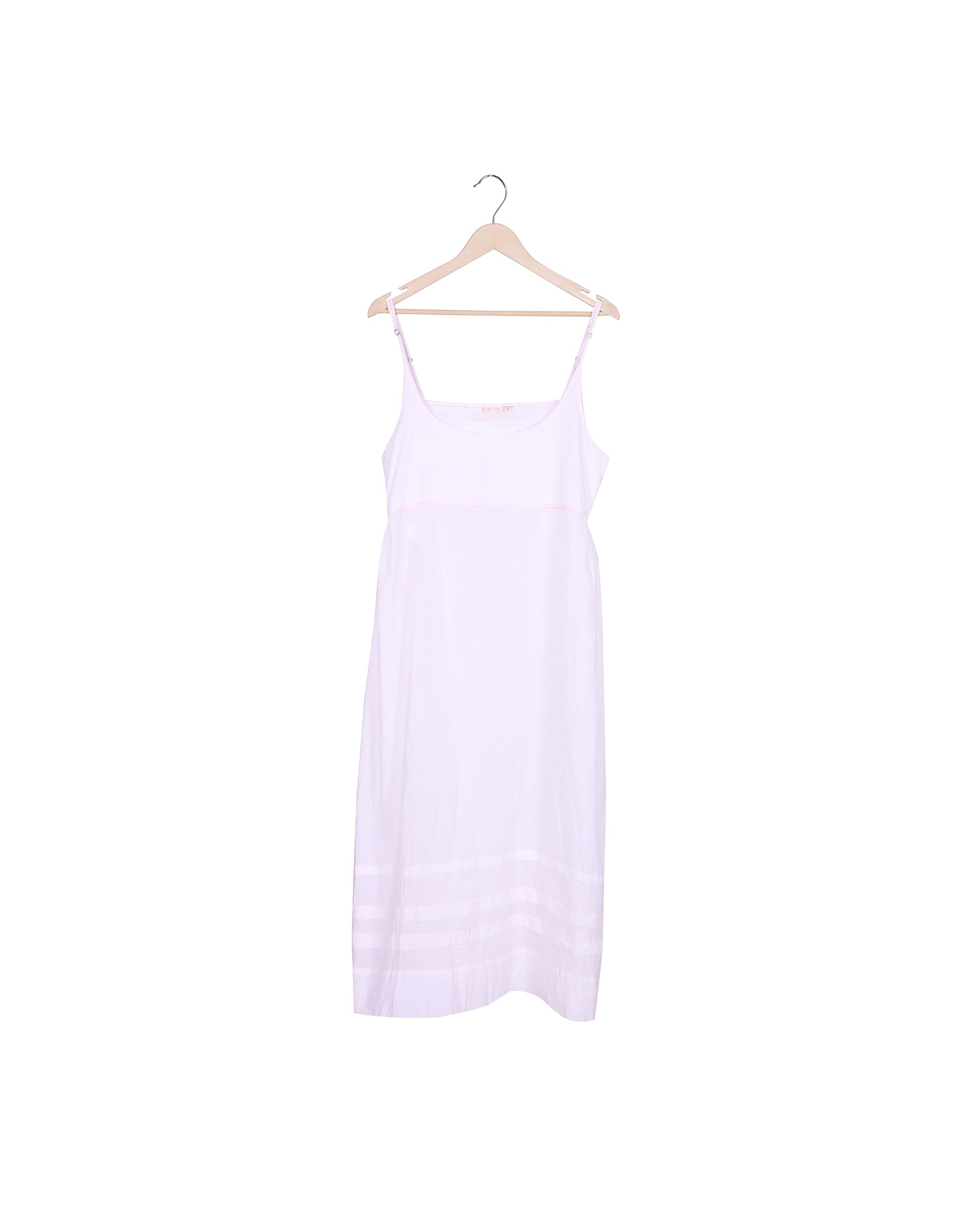 INJIRI White Woven Cotton Ladies Slip - BODHII