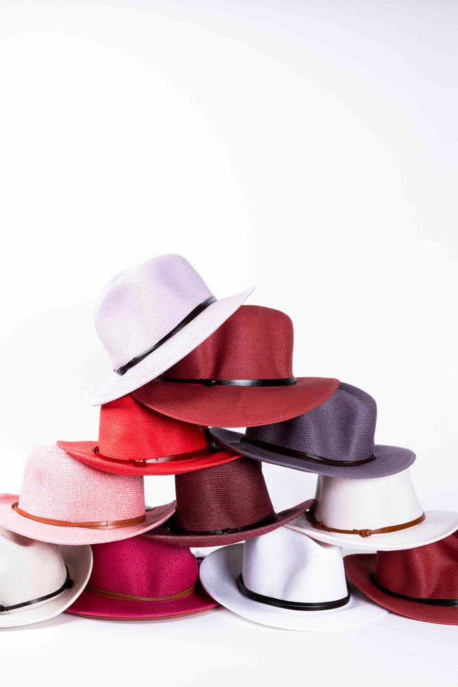 TRAVAUX EN COURS - Borsalino hat leather strap Lilac - BODHII