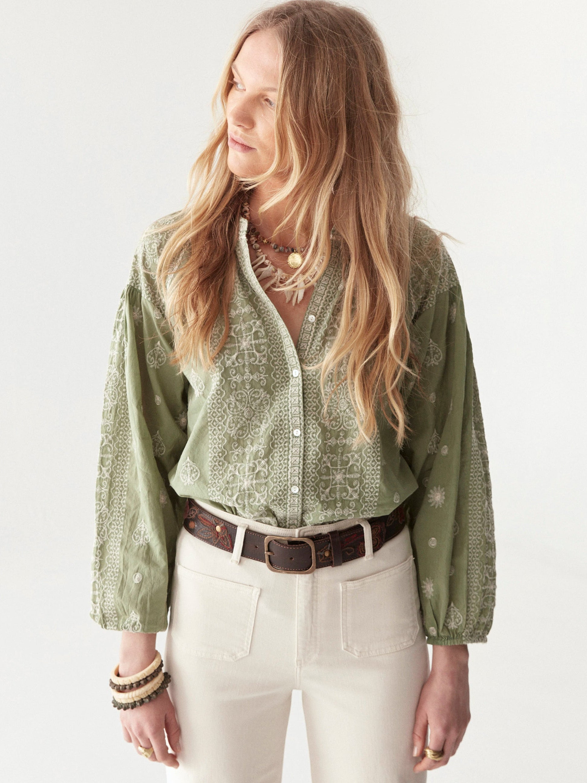 Stephanie Blouse - Moss - BODHII