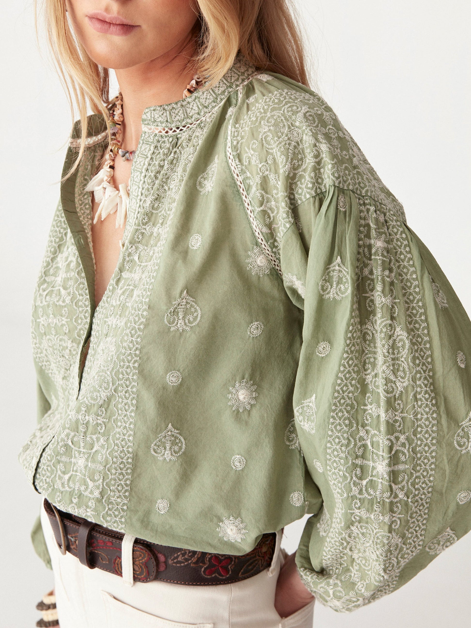 Stephanie Blouse - Moss - BODHII