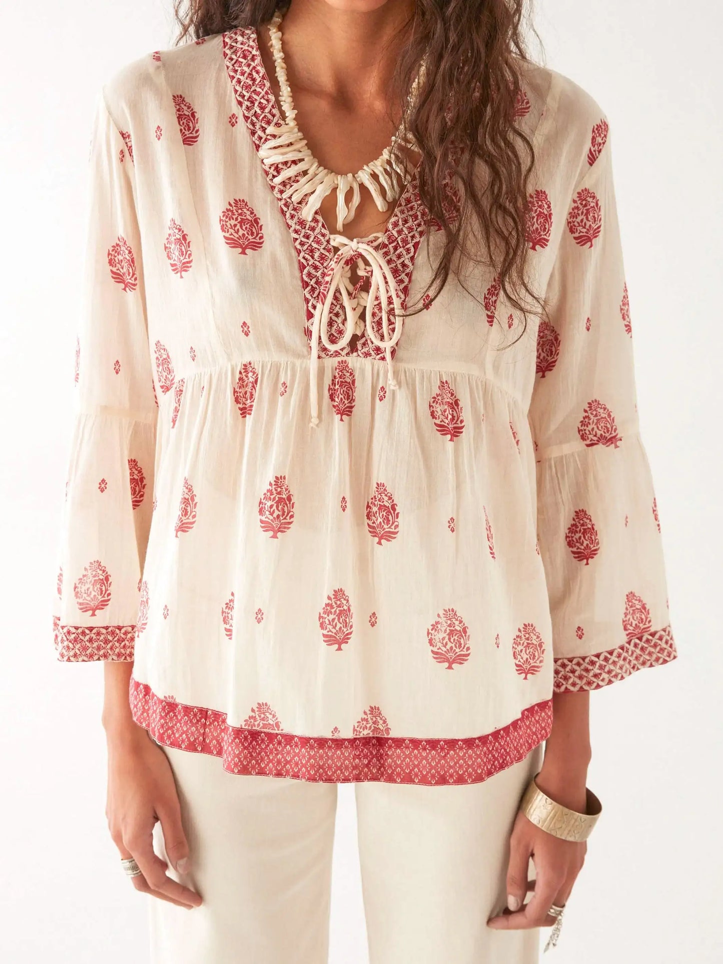 Delphine Blouse - Indian Fragola - BODHII