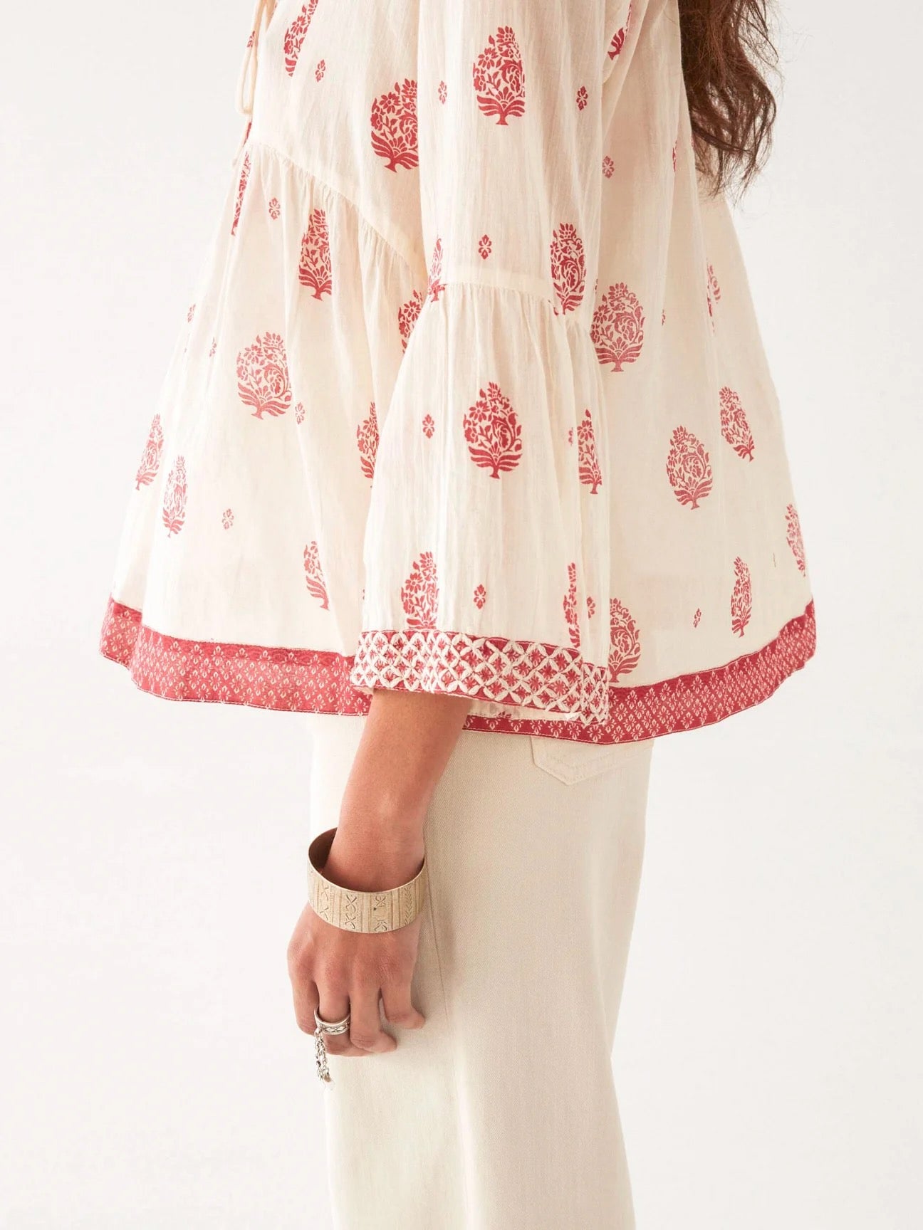 Delphine Cotton Blouse - Indian Fragola *50% OFF AT CHECKOUT* – BODHII