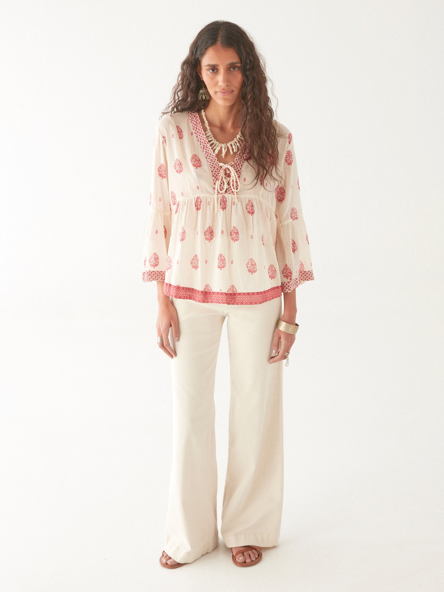 Delphine Cotton Blouse - Indian Fragola