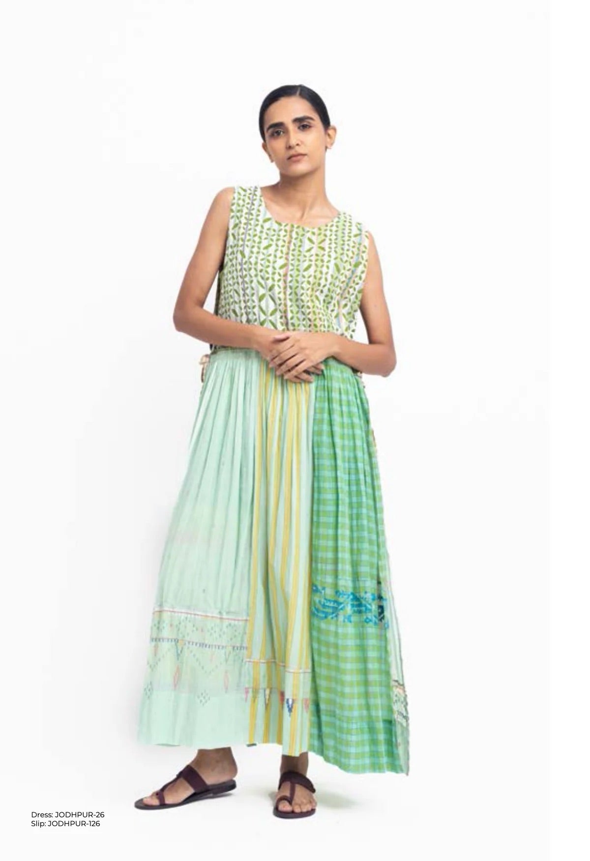 INJIRI Cotton Jamdani Applique Cotton Tunic Dress - BODHII