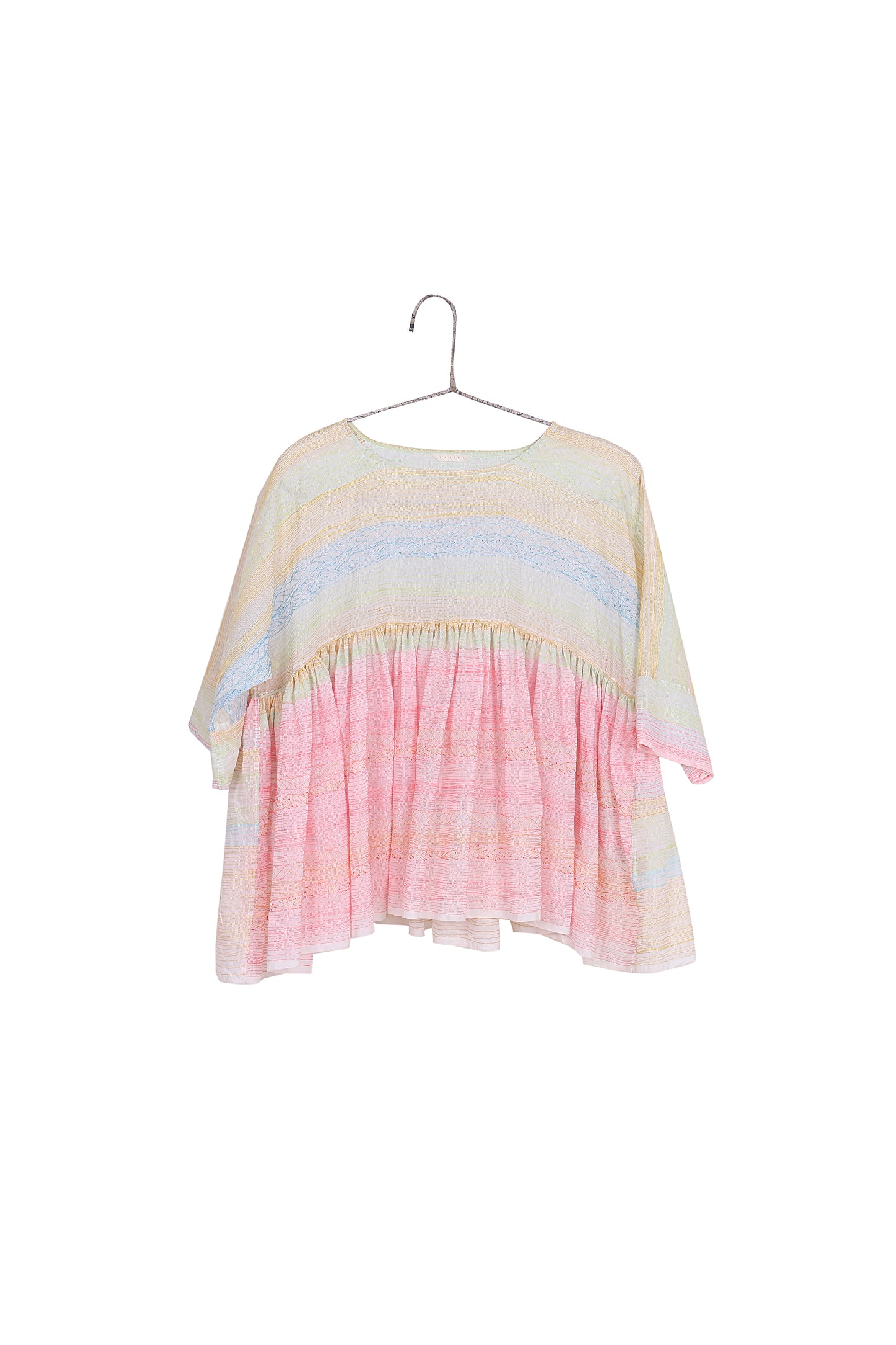 INJIRI Ladies Neon Embroidered Chanderi Top - BODHII