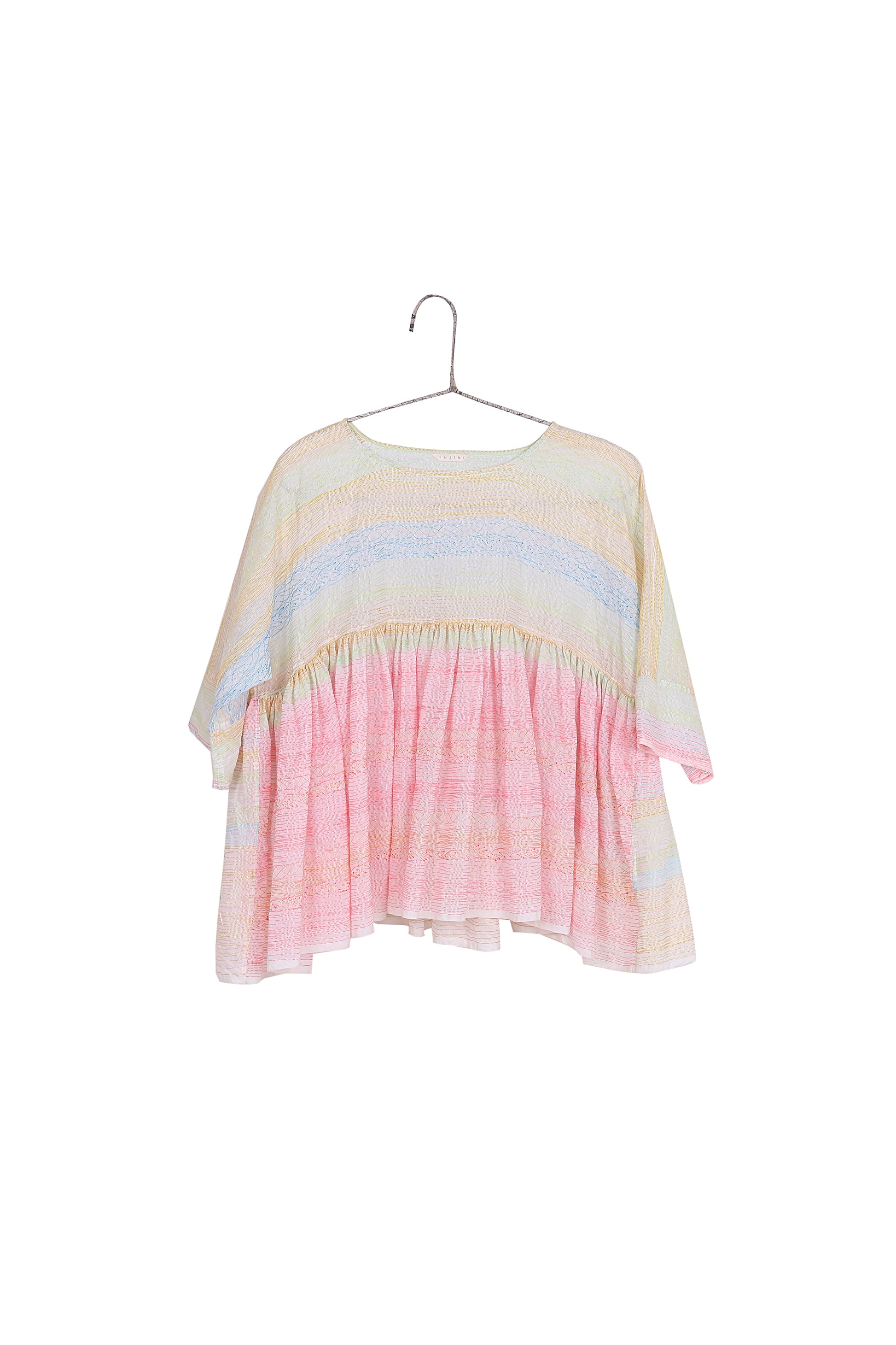 INJIRI Ladies Neon Embroidered Chanderi Top - BODHII