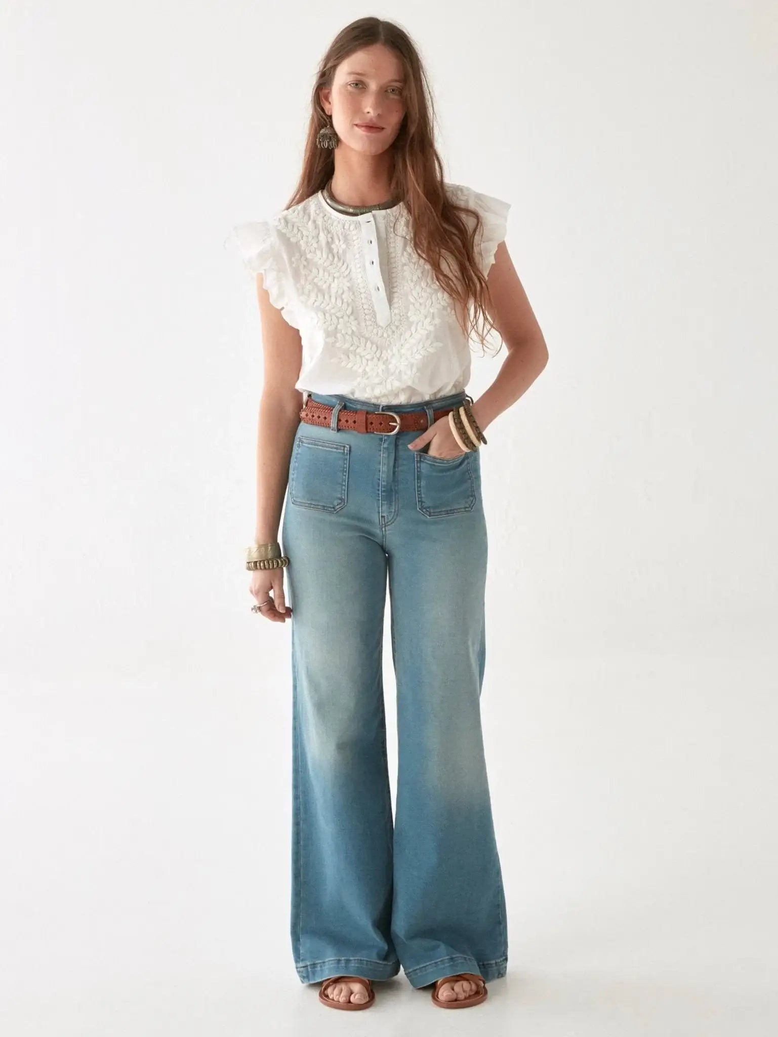 Ashanti Blouse - Chikan Bianco - BODHII