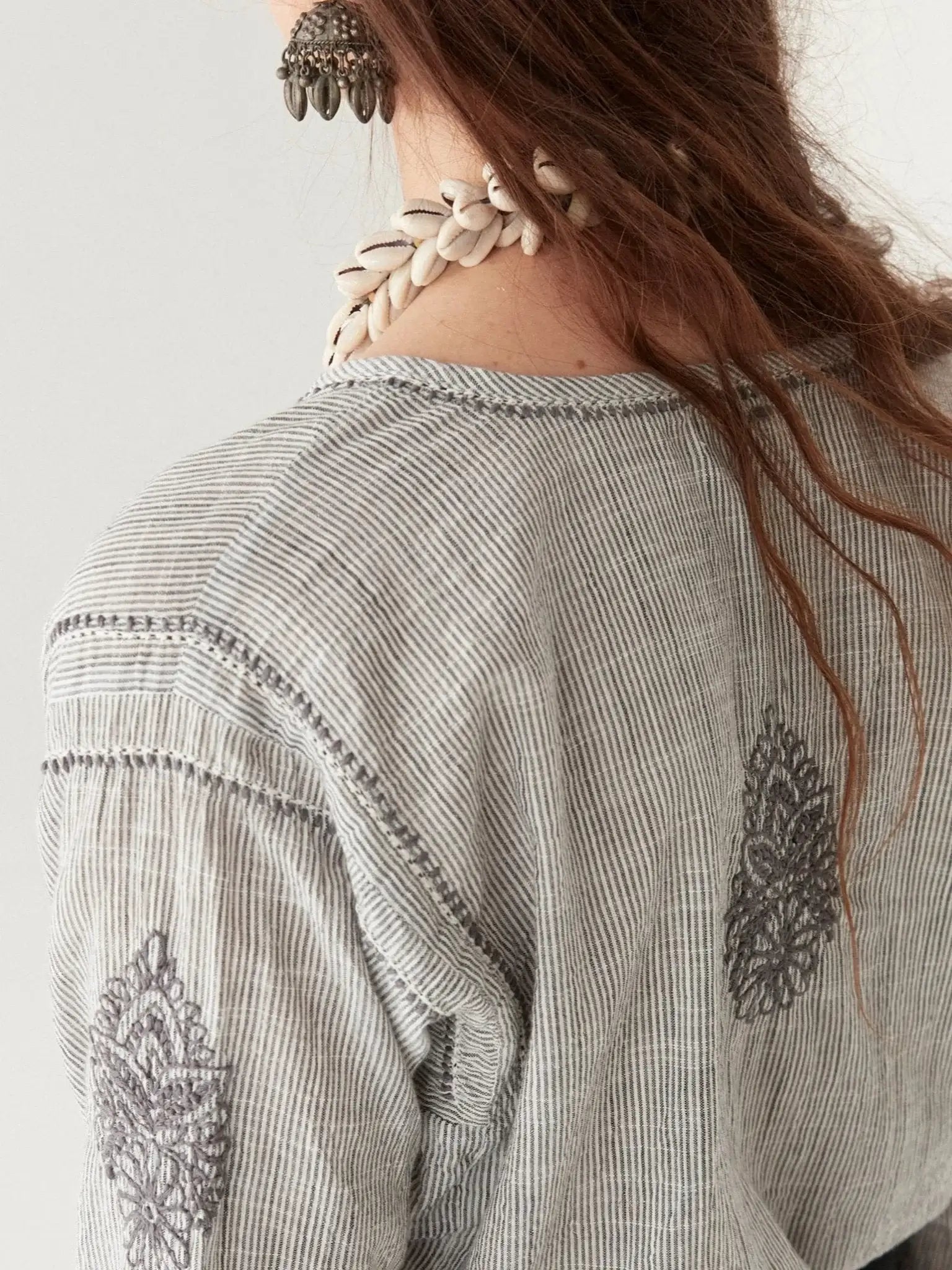 Cas Blouse - Blue Stripes - BODHII