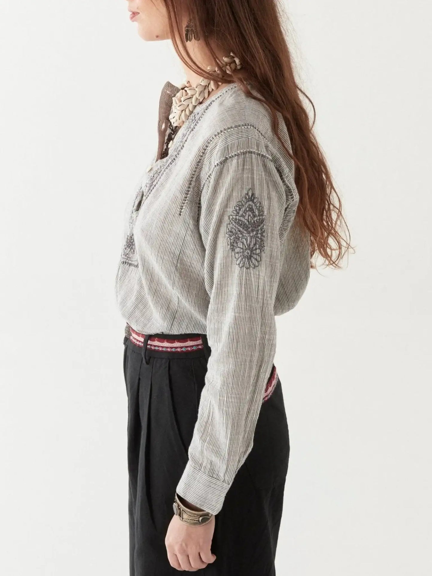 Cas Blouse - Blue Stripes - BODHII