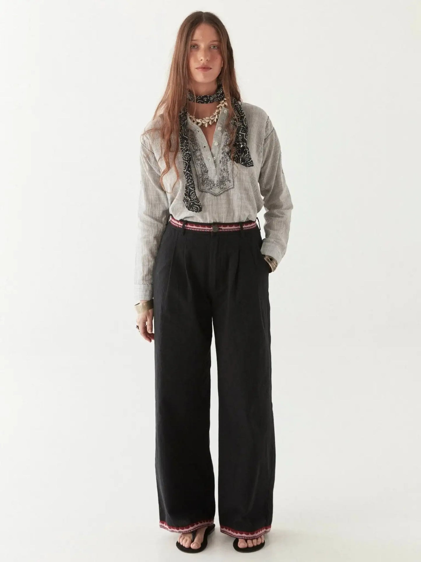 Cas Blouse - Blue Stripes - BODHII