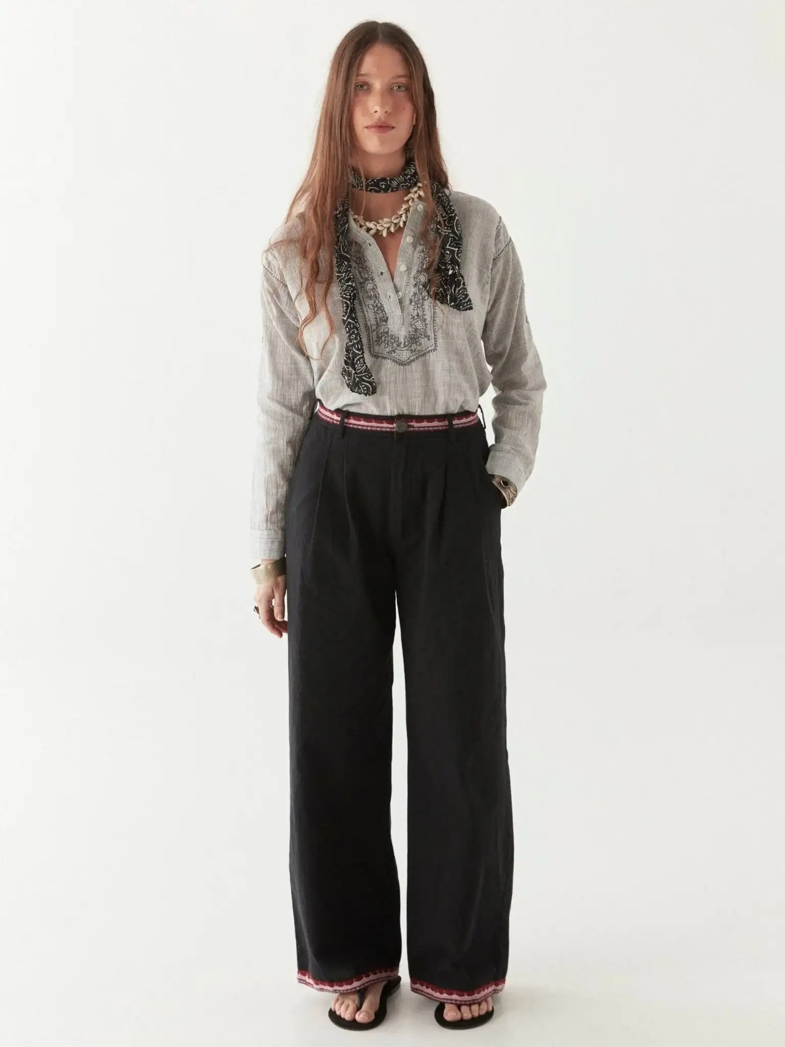 Cas Blouse - Blue Stripes - BODHII